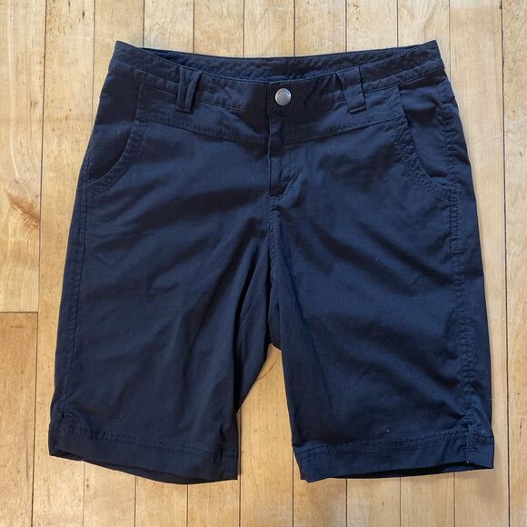 Eddie Bauer Shorts Womens Size 2 First Ascent Black Flat Front Trail Hiking - Picture 1 of 12